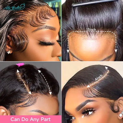 Ali Grace Glueless Wig 5x6 Straight Human Hair Wear&Go 4x4 Lace Closure Wig PrePlucked Hairline 13x4 Lace Front Human Hair Wigs