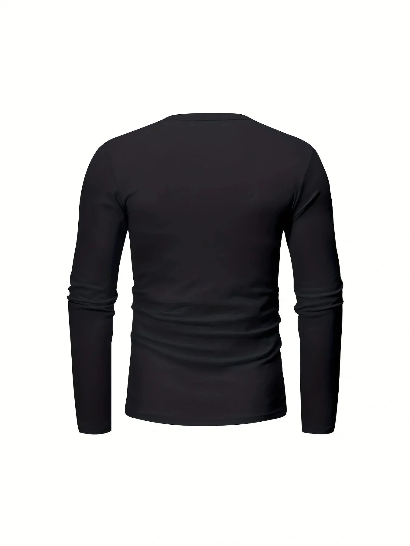 Cross-border Spring and Autumn Clothing European and American Men's T-Shirt Long-sleeved Men's Base Henry Shirt