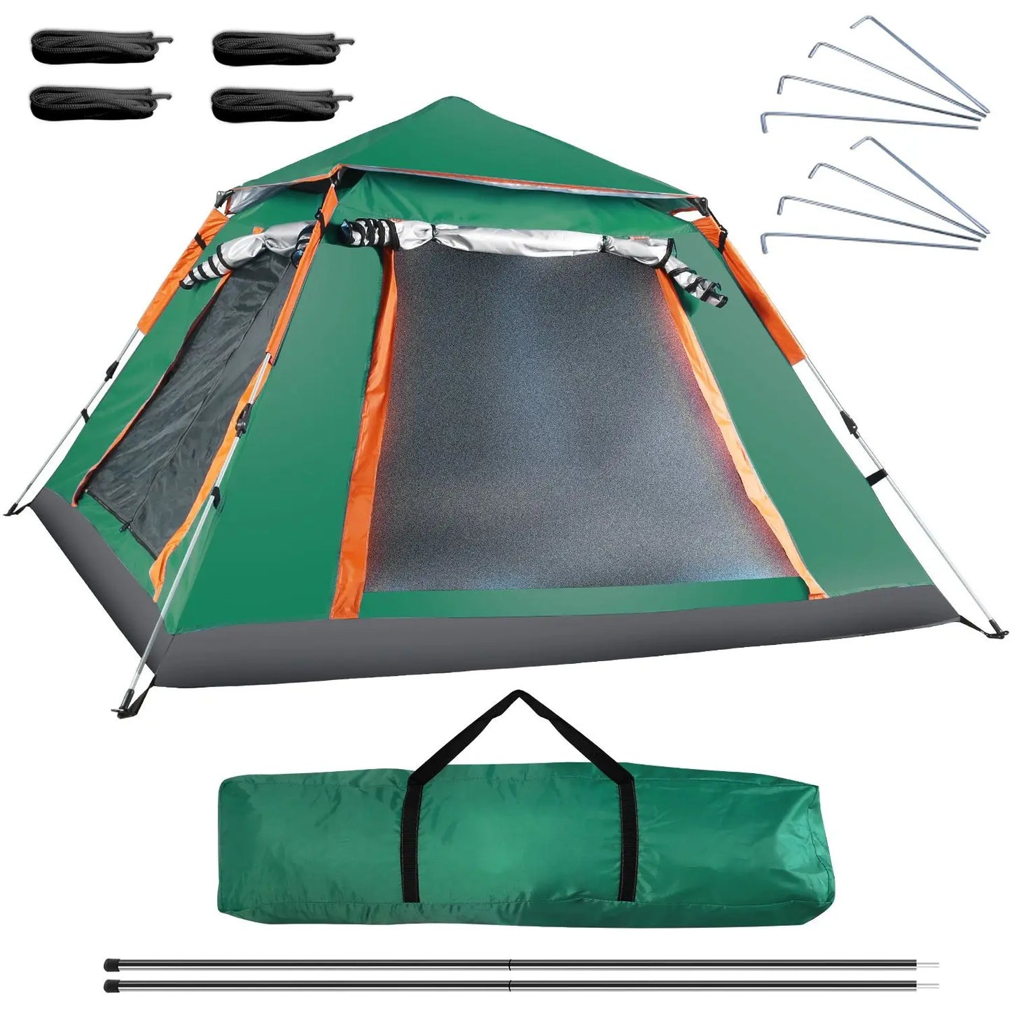 4-5 Person Camping Tent with 2 Mosquito Net Windows + Carrying Bag