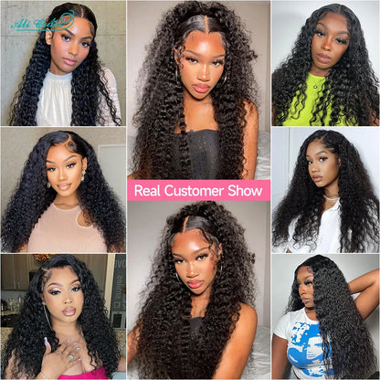 Ali Grace Hair Malaysian Deep Wave Hair Wigs Pre-Plucked 13X4 Lace Front Human Hair Wigs Natural Hairline With Baby Hair