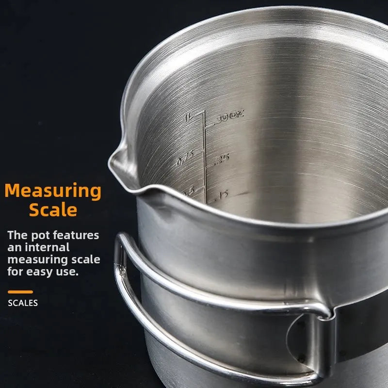 Portable Stainless Steel Wood Burning Camp Stove Set with 304 Cookware Pot for Outdoor Camping New