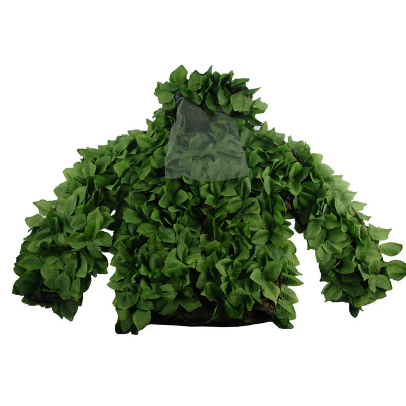Green Leaf Camo Hunting Suit – Jacket & Pants Set, Breathable, Unisex, Fits 160–180cm