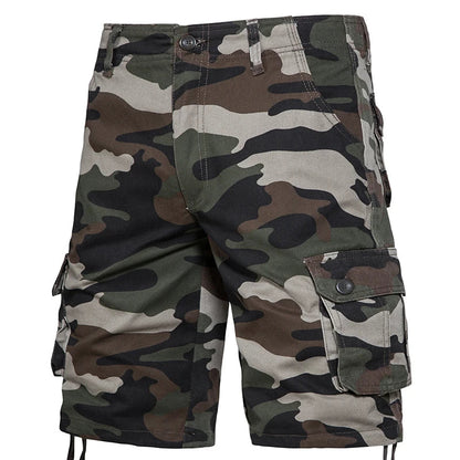 Men's Camo Cargo Shorts – Breathable Cotton Outdoor Sports Half Pants with Side Pockets