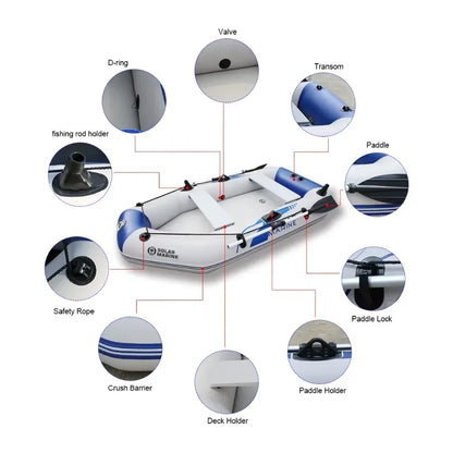 Inflatable Kayak Fishing Boat with Slats Bottom – PVC, 1–6 Persons (1.75–3.3m)