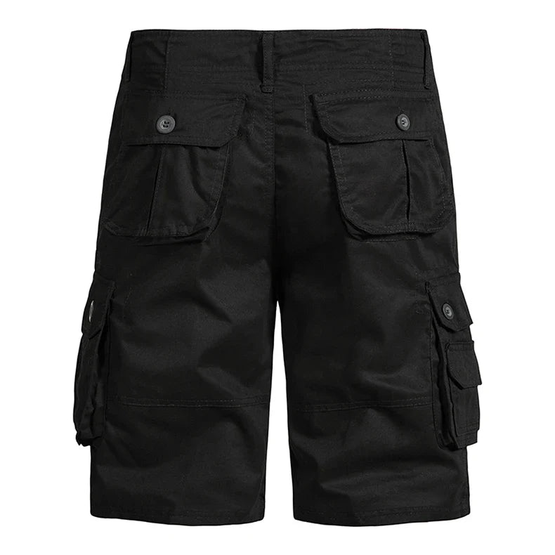 Men's Multi-Pocket Cotton Cargo Shorts – Loose Fit Outdoor & Beach Shorts