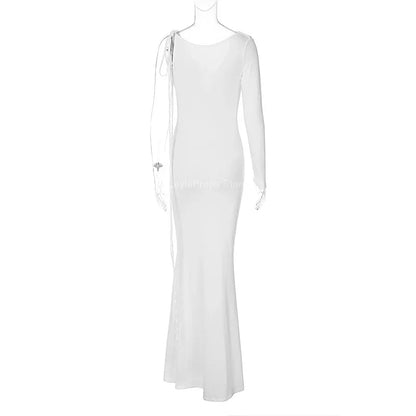 Maternity Dresses Fashionable and Sexy Pure Color One Shoulder Body con Maternity Dress for Photography and Parties