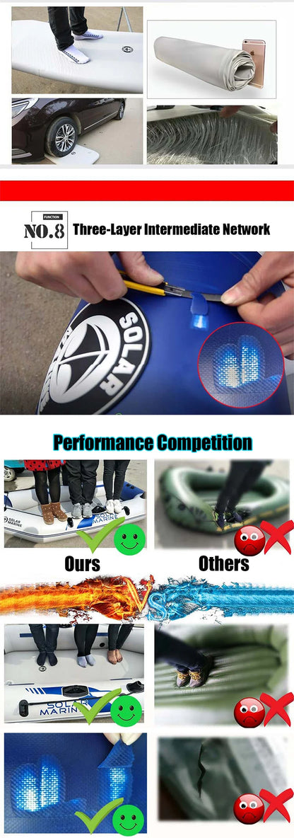 Inflatable Kayak Fishing Boat with Slats Bottom – PVC, 1–6 Persons (1.75–3.3m)