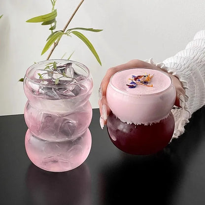 350/550ml Transparent Glass Cup Cold Coffee Cup With Straw Dessert Juice Milk Drinkware Mug Party Cocktail Glasses Teacup