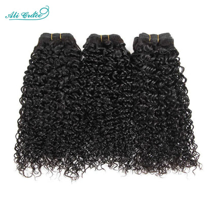 ALI GRACE Hair Brazilian Kinky Curly Hair 3 Or 4 Bundles 10-28 Inch Natural Color 100% Remy Human Hair Curly Weave Hair Bundles