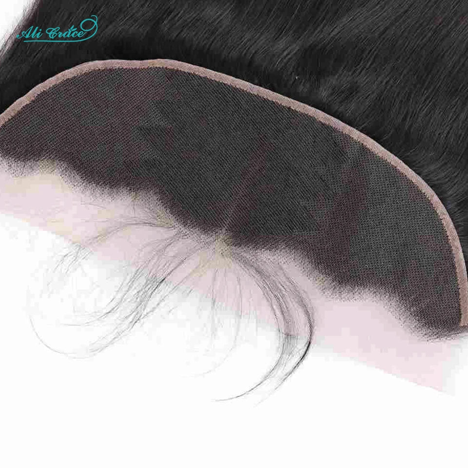 ALI GRACE Hair HD Lace Frontal 13X4 Brazilian Straight Hair Ear To Ear Frontal 100% Remy Human Hair Middle/Free Part Lace Front