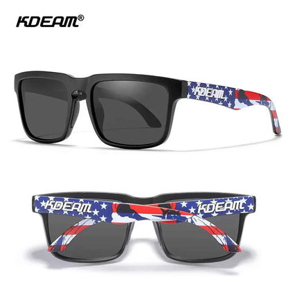 KDEAM Classic Square Sunglasses Men Women Category 3 Polarized Sun Glasses Unique Frame Surface Eyewear With Case Box KD332