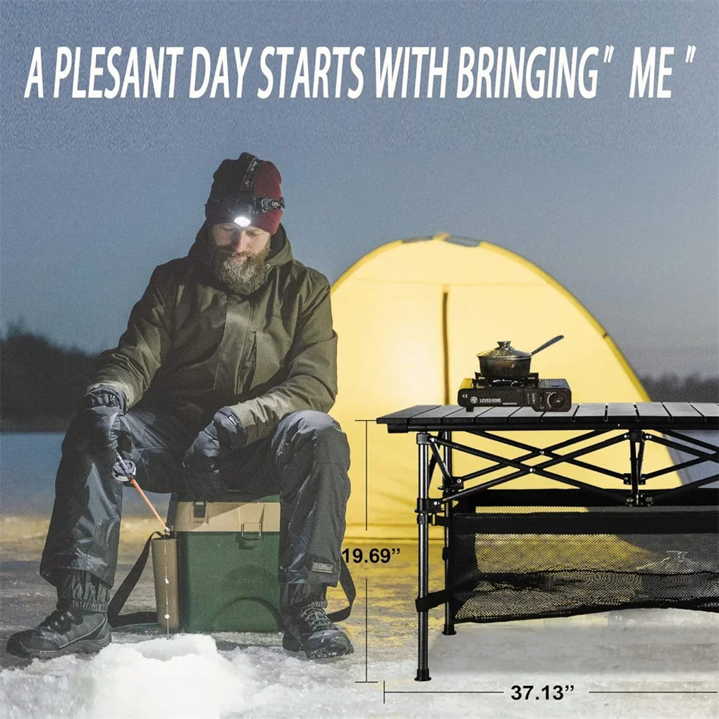 Lightweight Aluminum Folding Roll-Up Camping Table with Easy Carrying Bag for Indoor & Outdoor