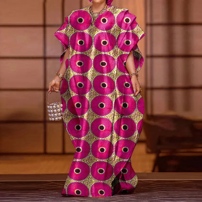 Plus Size 5XL VONDA Printed Women Maxi Long Dress 2025 Summer Sundress Bohemian Party Vestidos Casual Loose Robe Femme