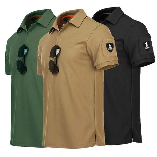 Men's Quick Dry Embroidered Polo Shirts Summer Custom Plus Size Military Clothes Tactical Plain Turn-down Army T-shirts