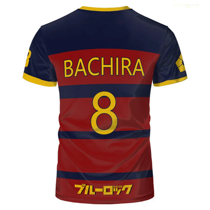 Blue Lock FC Barcha Cartoon Anime Cosplay Men Jersey Summer Short Sleeve Children Tee Tops 2024 Style Fashion Mens Boys T-shirt
