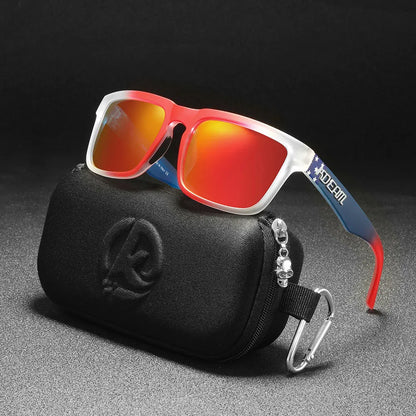 KDEAM Classic Square Sunglasses Men Women Category 3 Polarized Sun Glasses Unique Frame Surface Eyewear With Case Box KD332