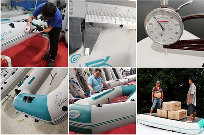 2.0~3.6m Inflatable Boat Air Deck Set 2+1 Air Chamber 0.9mm Thickened PVC 3-layer Mesh Wear Resistance Kayaks LUYA Fishing Boat