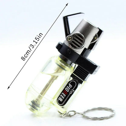 2PCS New Windproof Jet Torch Butane Lighter Portable BBQ Outdoor Ignition Survival Tool Keychain Cigarette Tool Lighters for Men