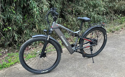 Electric Bicycle RANDRIDE YG90 1000W 48V17AH Hydraulic Brake E-bike with Full Suspension  21 Gears Shift Free Rack Electric bike