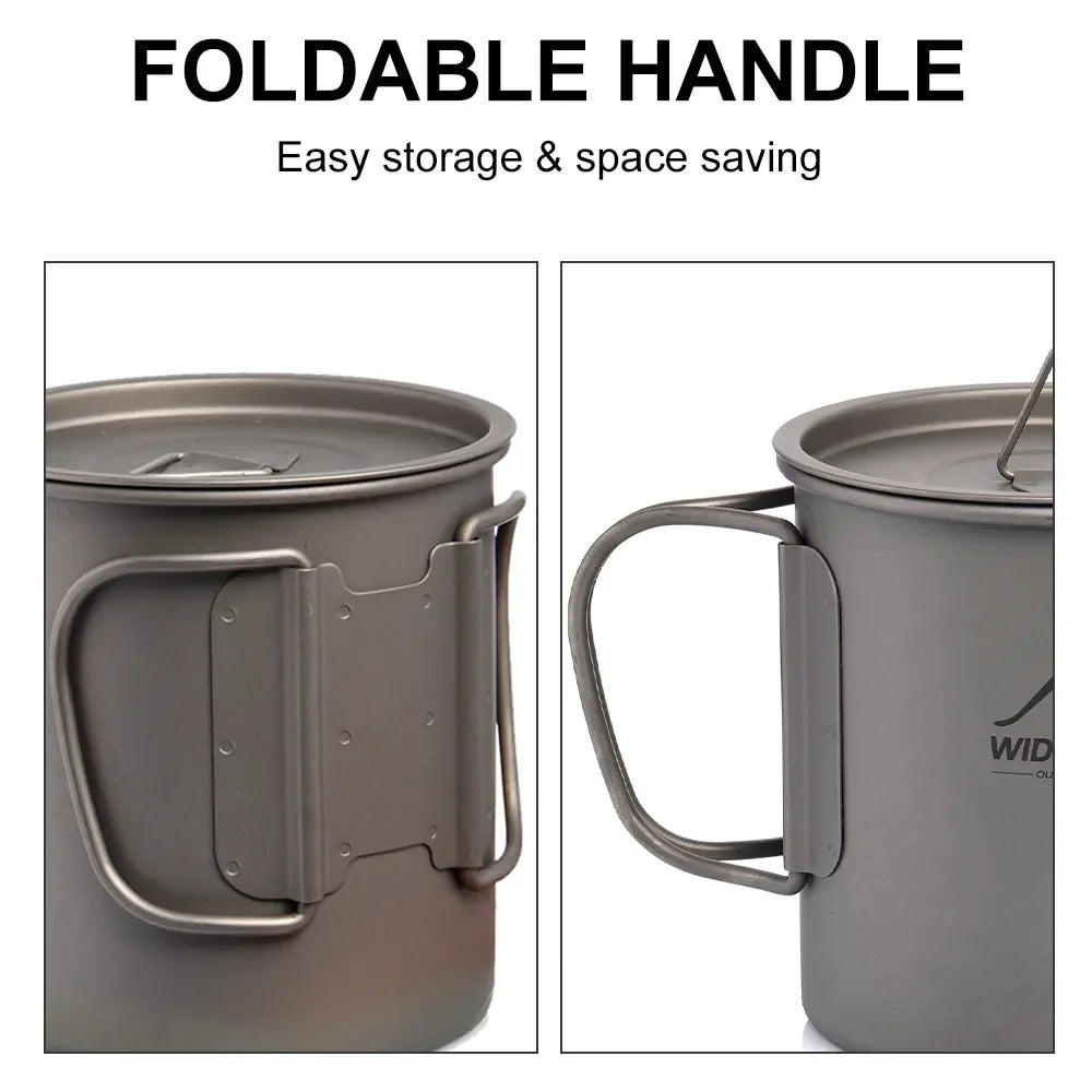 Titanium Camping Cup with Lid – Lightweight Outdoor Mug for Coffee, Tea & Cooking