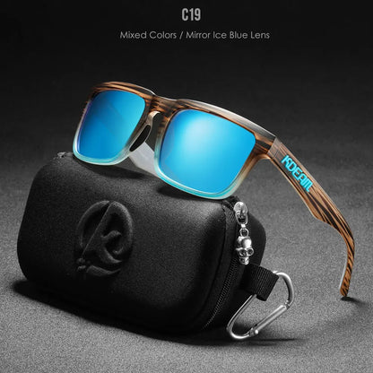 KDEAM Classic Square Sunglasses Men Women Category 3 Polarized Sun Glasses Unique Frame Surface Eyewear With Case Box KD332