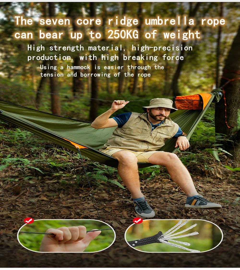 Camping Hammock With Mosquito Net Outdoor Garden Portable Awning Tent Canopy Sleeping Hanging Hammocks Swing For Nature Hike