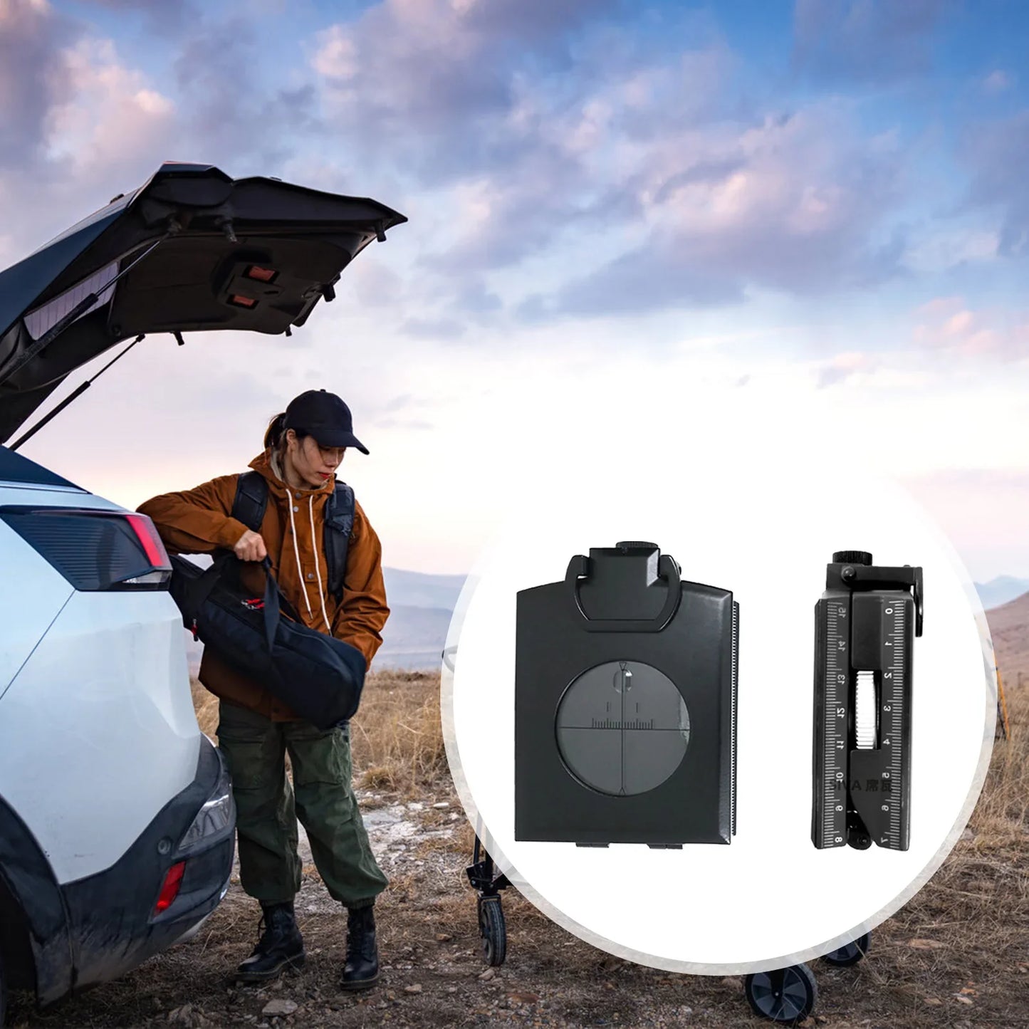 Phosphorescent Lensatic Compass – High-Precision Navigation for Hiking, Camping & Survival