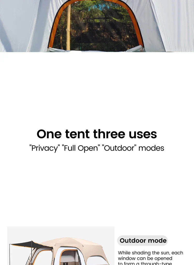 4-Season Camping Tent – 3-12 Person Waterproof Double Layer 2-Room Family Tent