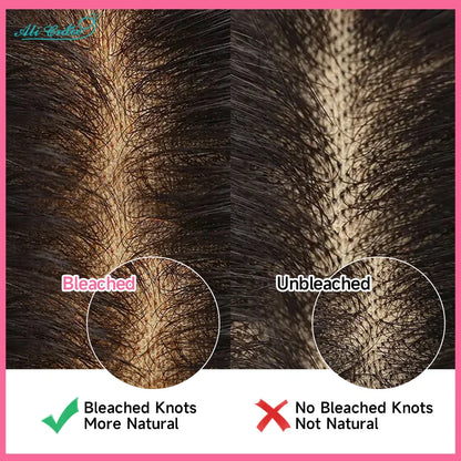 Ali Grace Hair Bleached Knots Body Wave 13x4 Lace Front Human Hair Wigs For Women Pre Plucked Hairline Body Wave Full Lace Wigs