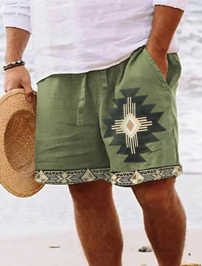 Men's Retro Sun & Moon Graphic Shorts – 3D Printed Breathable Street Shorts