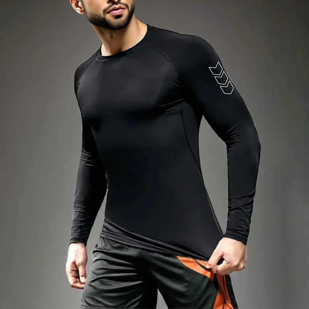 Men's Compression Long Sleeve Shirt – Quick-Dry Gym & Running Base Layer