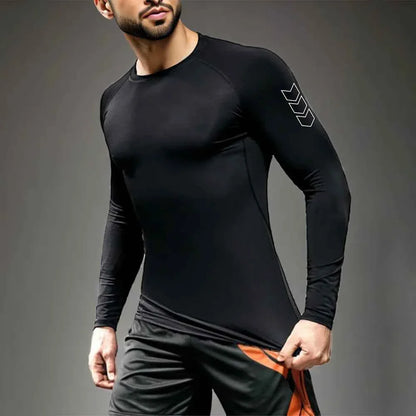 Men's Compression Long Sleeve Shirt – Quick-Dry Gym & Running Base Layer