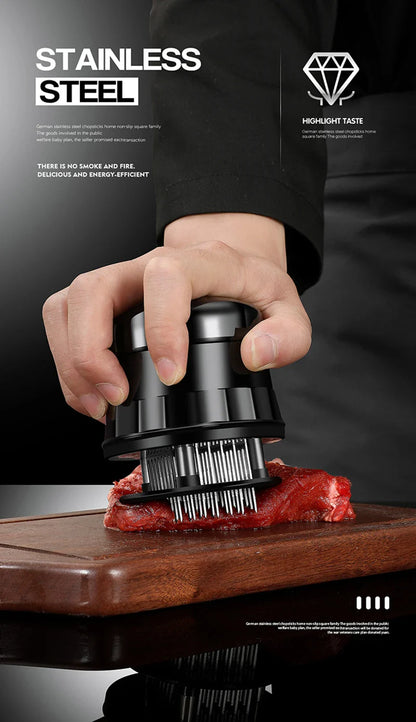 56-Blade Needle Meat Tenderizer – Stainless Steel Kitchen Tool for Steak, Chicken & BBQ
