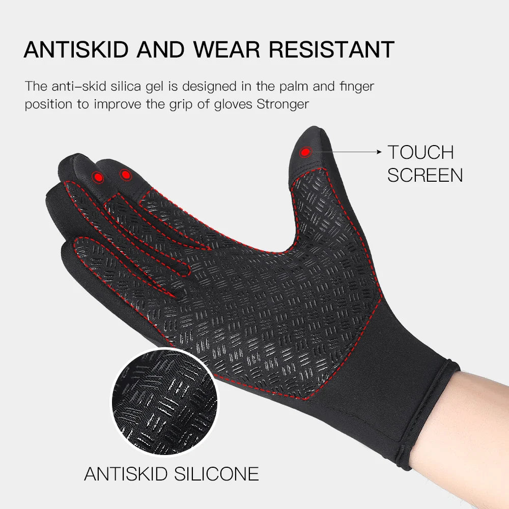 New Winter Gloves Men Women Touch Cold Waterproof Motorcycle Cycle Gloves Male Outdoor Sports Plus Velvet Warm Running Ski Glove