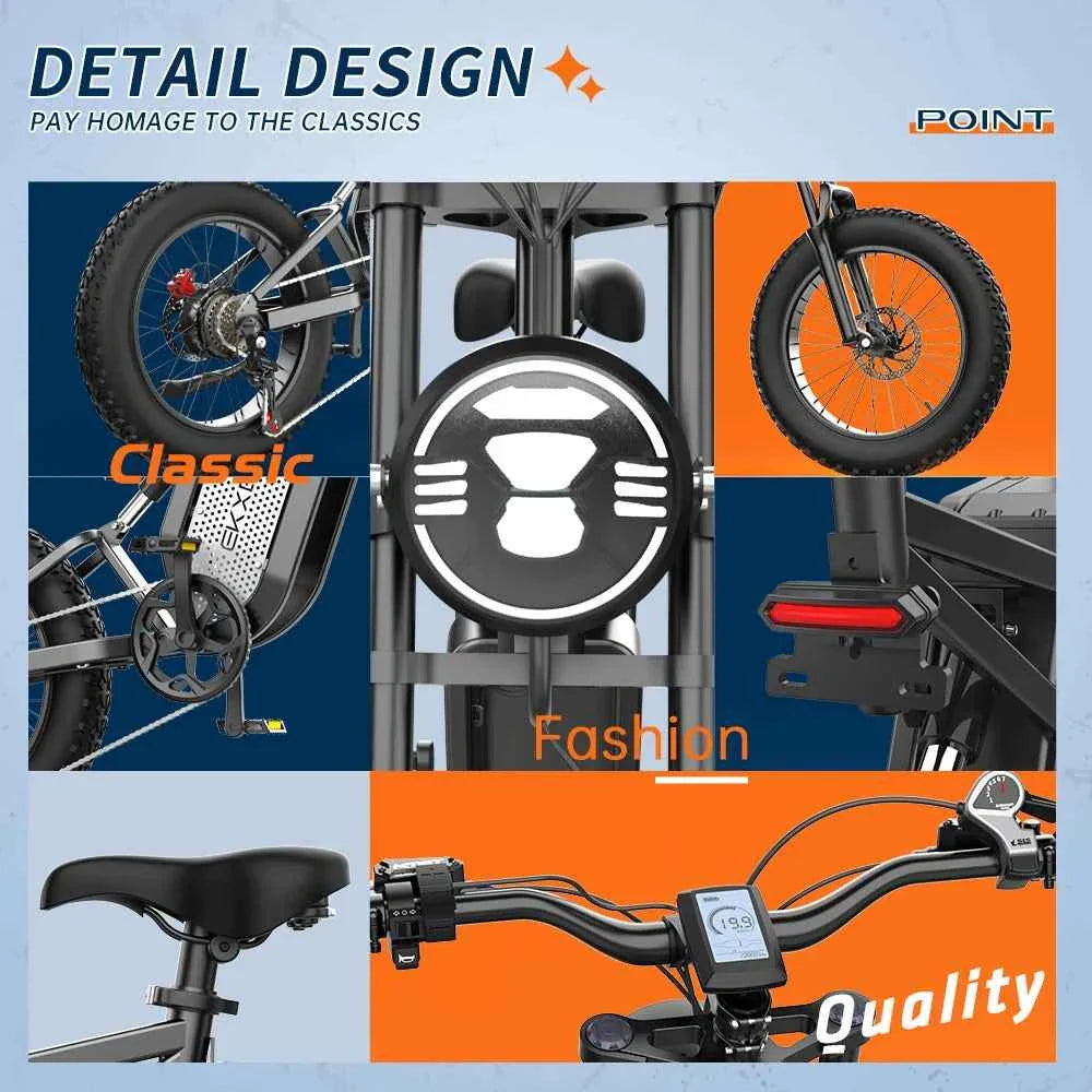 EKX X20 Electric Bicycle 48V 35AH Lithium Battery Adult Mountain Ebike 20 Inch Mountain Electric Men's Moped Road E Bikes