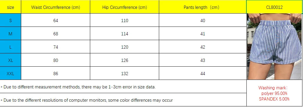 Striped Casual Mid-Waist Wide-Leg Beach Summer Women's Shorts
