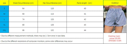 Striped Casual Mid-Waist Wide-Leg Beach Summer Women's Shorts