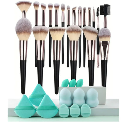 3-20PCS Makeup Brushes Set Eye Shadow Foundation Blush Highlighter Concealer Brush Female Beauty Tool Beauty Sponges Thumb Puffs