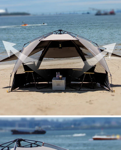 Sonuto Outdoor 3-4P One-Touch Camping Tent Quick Automatic Opening Beach Fishing Tent