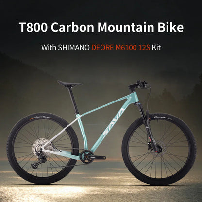 SAVA New Lantop 612 Carbon Fiber Mountain Bike, MTB Adult Bikes Mountain with SHIMANO DEORE M6100 12-Speed Components Bicycle