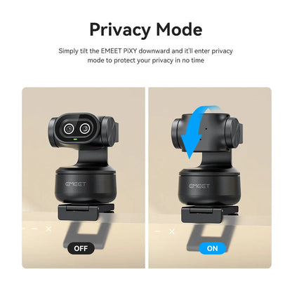 4K Webcam PTZ Web Camera EMEET PIXY Dual-Camera AI Tracking Video Camera for Streaming With SonySensor Gesture Control Autofocus