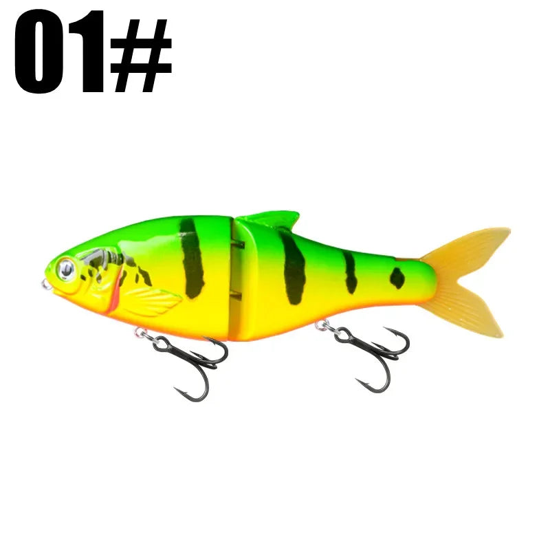 Jointed Glide Bait Swimbait – 125mm 37.5g Sinking Hard Lure with Treble Hooks, 7 Colors