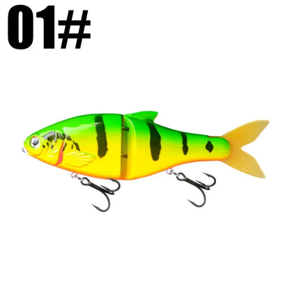 Jointed Glide Bait Swimbait – 125mm 37.5g Sinking Hard Lure with Treble Hooks, 7 Colors