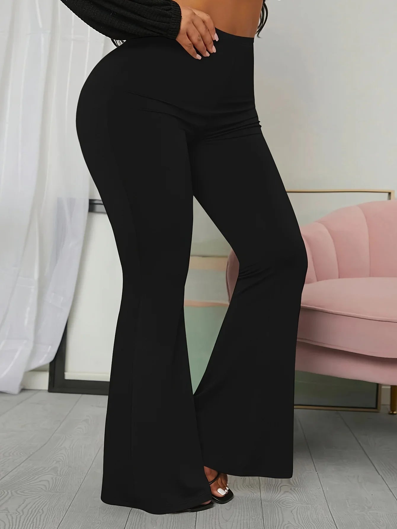 Bell Bottom Flared Pants High Waisted Yoga Leggings Stretchy Bootcut Wide Leg Push Up Butt Lift Legging Petite to Plus