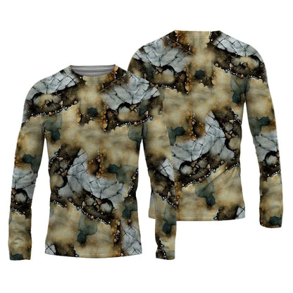 Men's 3D Graphic Long Sleeve T-Shirt – Vintage Print Crew Neck Autumn Streetwear Tee