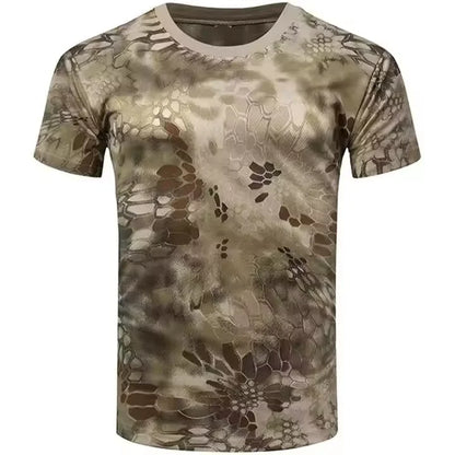 Men's 3D Camo Print T-Shirt – Quick-Dry Polyester, Short Sleeve, Sizes S–5XL
