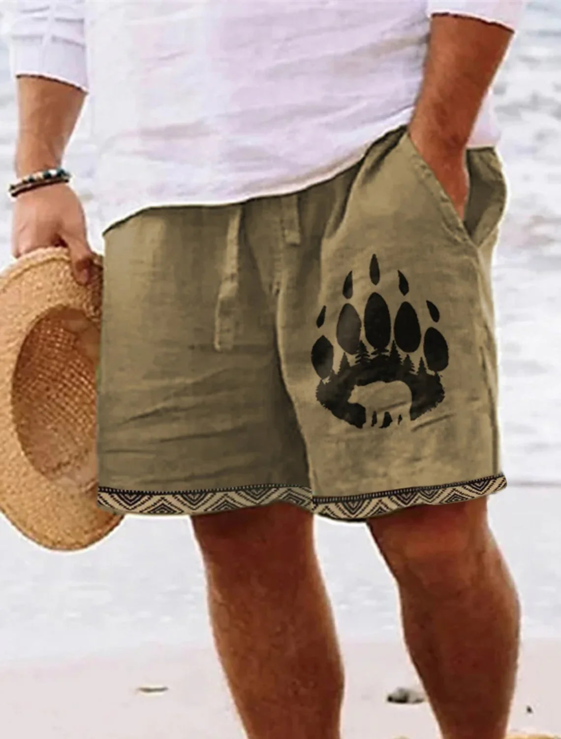 Men's Retro Sun & Moon Graphic Shorts – 3D Printed Breathable Street Shorts