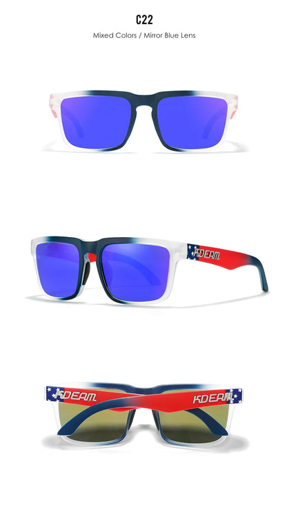 KDEAM Classic Square Sunglasses Men Women Category 3 Polarized Sun Glasses Unique Frame Surface Eyewear With Case Box KD332
