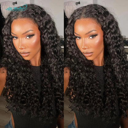Ali Grace Hair Malaysian Deep Wave Hair Wigs Pre-Plucked 13X4 Lace Front Human Hair Wigs Natural Hairline With Baby Hair