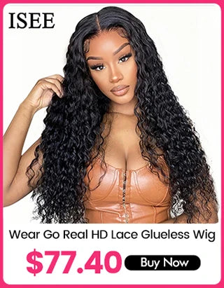 Brazilian Deep Wave Headband Wig Natural Hair 180% Density ISEE HAIR Deep Curly Headband Wig For Women Human Hair Wigs Scarf Wig